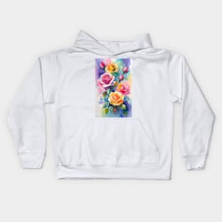 Watercolor Roses Kids Hoodie